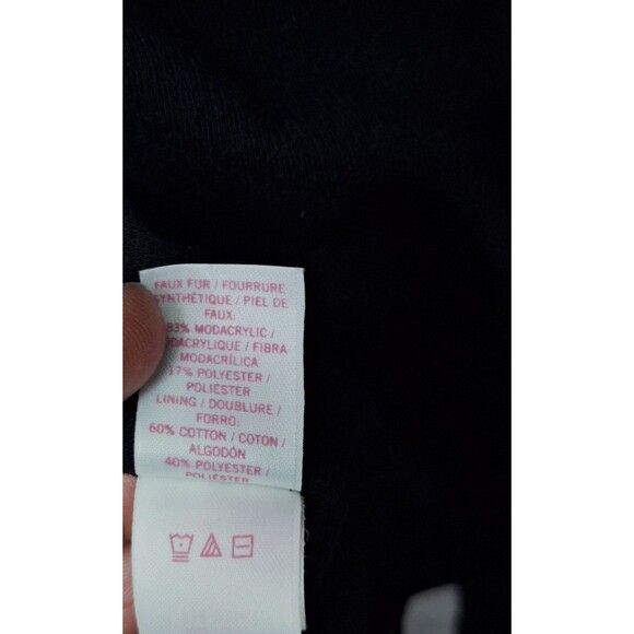 Victoria's Secret LOVE PINK Limited Edition Faux Fur Coat Sz L Hooded Zip Y2K - Picture 13 of 16